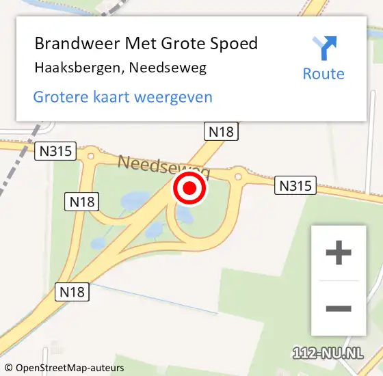 Locatie op kaart van de 112 melding: Brandweer Met Grote Spoed Naar Haaksbergen, Needseweg op 1 december 2017 06:39