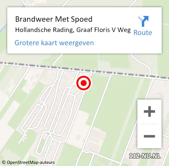 Locatie op kaart van de 112 melding: Brandweer Met Spoed Naar Hollandsche Rading, Graaf Floris V Weg op 1 december 2017 07:33