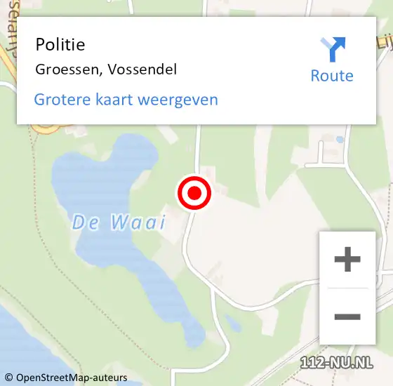 Locatie op kaart van de 112 melding: Politie Groessen, Vossendel op 1 december 2017 09:25