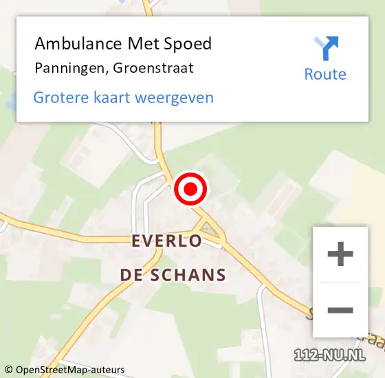 Locatie op kaart van de 112 melding: Ambulance Met Spoed Naar Panningen, Groenstraat op 8 februari 2014 12:08