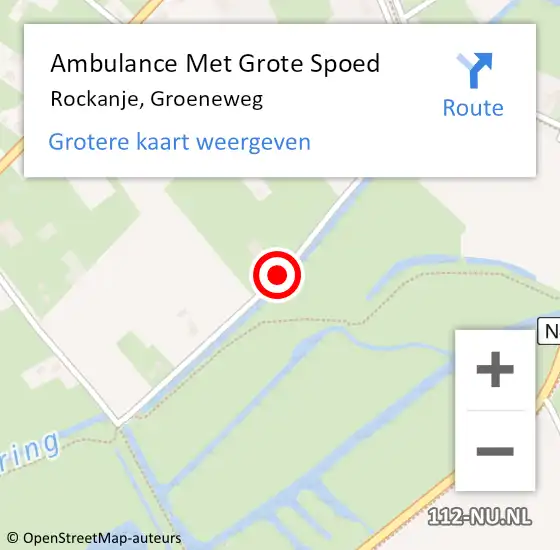 Locatie op kaart van de 112 melding: Ambulance Met Grote Spoed Naar Rockanje, Groeneweg op 1 december 2017 16:11