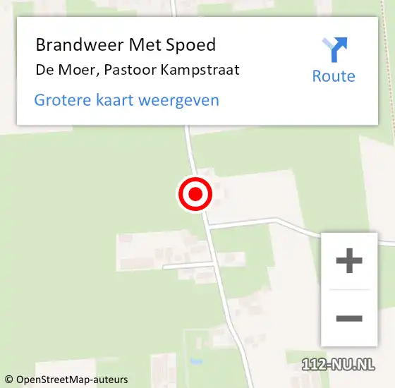 Locatie op kaart van de 112 melding: Brandweer Met Spoed Naar De Moer, Pastoor Kampstraat op 1 december 2017 16:26