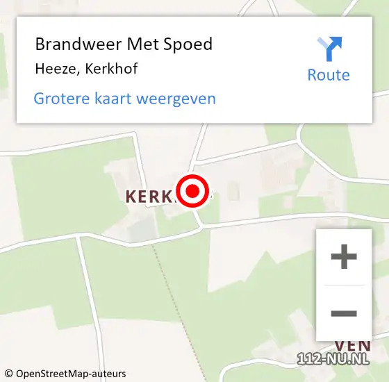 Locatie op kaart van de 112 melding: Brandweer Met Spoed Naar Heeze, Kerkhof op 1 december 2017 16:48