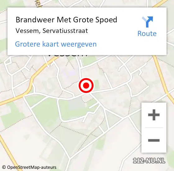 Locatie op kaart van de 112 melding: Brandweer Met Grote Spoed Naar Vessem, Servatiusstraat op 1 december 2017 18:42