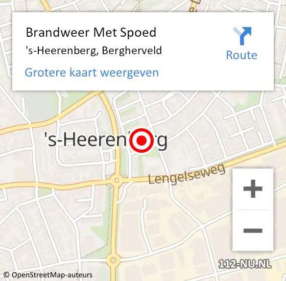 Locatie op kaart van de 112 melding: Brandweer Met Spoed Naar 's-Heerenberg, Bergherveld op 1 december 2017 18:53