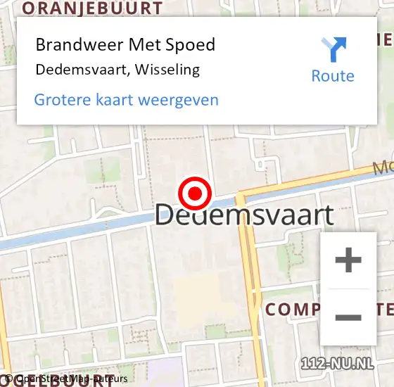 Locatie op kaart van de 112 melding: Brandweer Met Spoed Naar Dedemsvaart, Wisseling op 1 december 2017 20:19