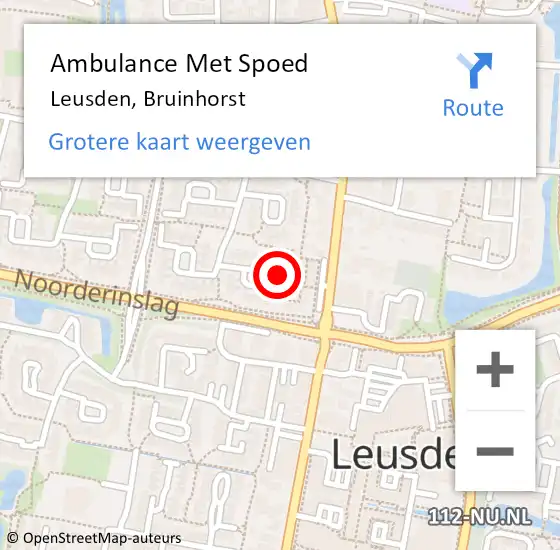 Locatie op kaart van de 112 melding: Ambulance Met Spoed Naar Leusden, Bruinhorst op 1 december 2017 20:51