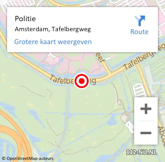 Locatie op kaart van de 112 melding: Politie Amsterdam, Tafelbergweg op 1 december 2017 22:25
