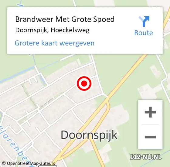 Locatie op kaart van de 112 melding: Brandweer Met Grote Spoed Naar Doornspijk, Hoeckelsweg op 1 december 2017 22:42