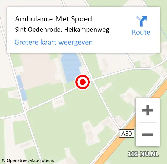 Locatie op kaart van de 112 melding: Ambulance Met Spoed Naar Sint Oedenrode, Heikampenweg op 2 december 2017 03:35