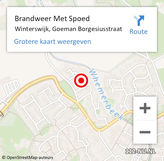 Locatie op kaart van de 112 melding: Brandweer Met Spoed Naar Winterswijk, Goeman Borgesiusstraat op 2 december 2017 04:09