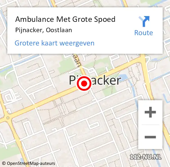 Locatie op kaart van de 112 melding: Ambulance Met Grote Spoed Naar Pijnacker, Oostlaan op 2 december 2017 05:58
