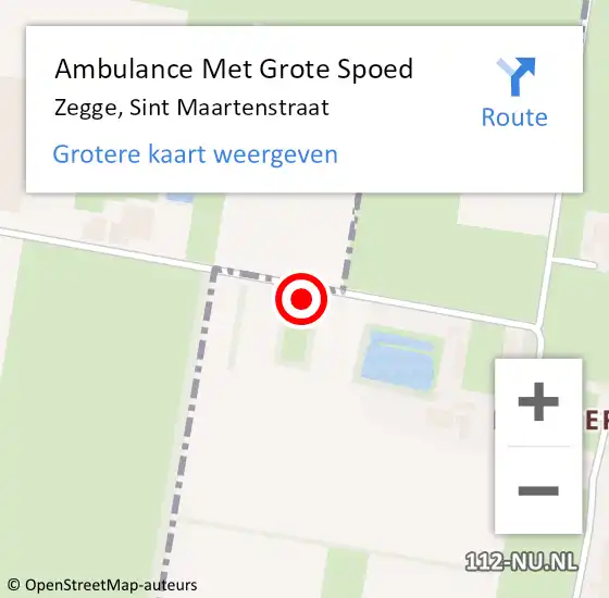 Locatie op kaart van de 112 melding: Ambulance Met Grote Spoed Naar Zegge, Sint Maartenstraat op 2 december 2017 08:25