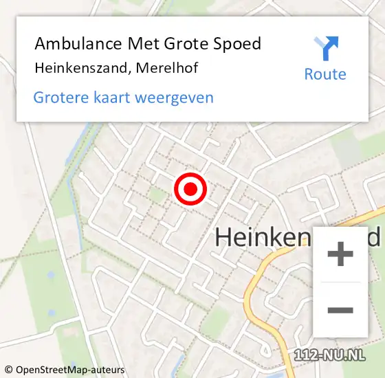 Locatie op kaart van de 112 melding: Ambulance Met Grote Spoed Naar Heinkenszand, Merelhof op 2 december 2017 08:54