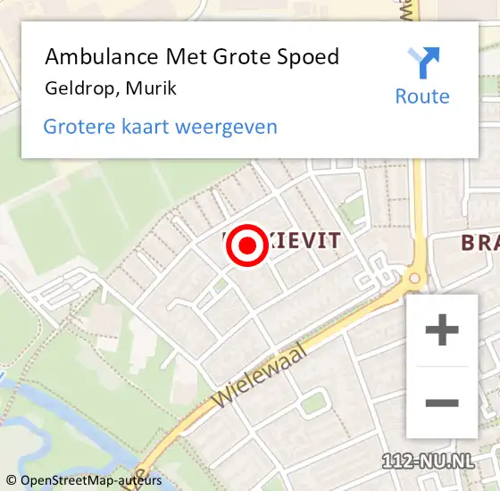 Locatie op kaart van de 112 melding: Ambulance Met Grote Spoed Naar Geldrop, Murik op 2 december 2017 09:08