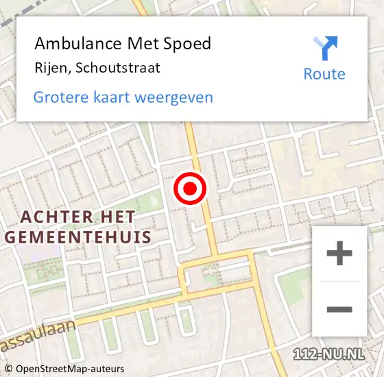 Locatie op kaart van de 112 melding: Ambulance Met Spoed Naar Rijen, Schoutstraat op 2 december 2017 10:08