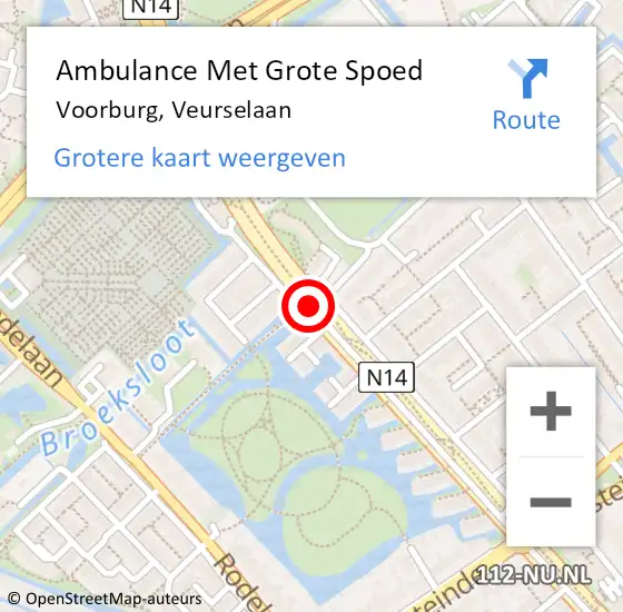 Locatie op kaart van de 112 melding: Ambulance Met Grote Spoed Naar Voorburg, Veurselaan op 2 december 2017 10:53