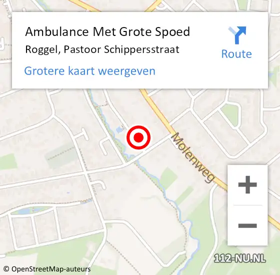 Locatie op kaart van de 112 melding: Ambulance Met Grote Spoed Naar Roggel, Pastoor Schippersstraat op 2 december 2017 10:58