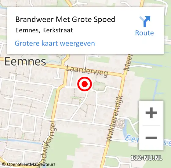 Locatie op kaart van de 112 melding: Brandweer Met Grote Spoed Naar Eemnes, Kerkstraat op 2 december 2017 12:11