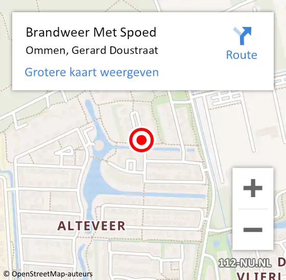 Locatie op kaart van de 112 melding: Brandweer Met Spoed Naar Ommen, Gerard Doustraat op 2 december 2017 12:35