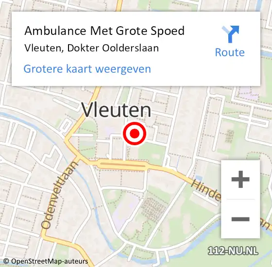 Locatie op kaart van de 112 melding: Ambulance Met Grote Spoed Naar Vleuten, Dokter Oolderslaan op 2 december 2017 12:48