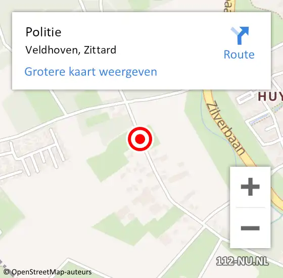 Locatie op kaart van de 112 melding: Politie Veldhoven, Zittard op 2 december 2017 13:12