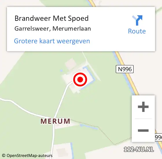 Locatie op kaart van de 112 melding: Brandweer Met Spoed Naar Garrelsweer, Merumerlaan op 2 december 2017 13:52