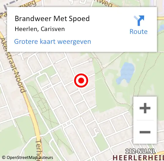 Locatie op kaart van de 112 melding: Brandweer Met Spoed Naar Heerlen, Carisven op 2 december 2017 15:04