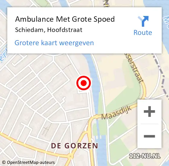Locatie op kaart van de 112 melding: Ambulance Met Grote Spoed Naar Schiedam, Hoofdstraat op 2 december 2017 16:11
