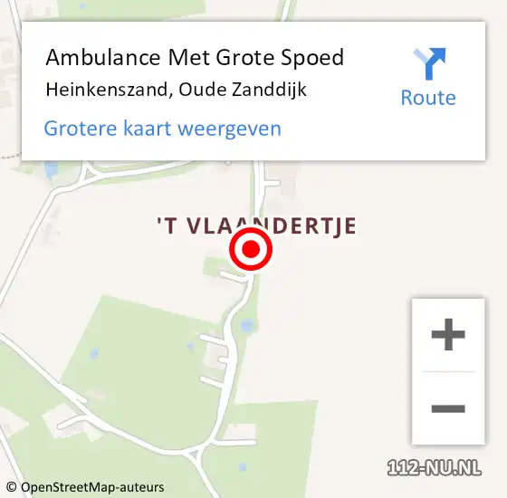Locatie op kaart van de 112 melding: Ambulance Met Grote Spoed Naar Heinkenszand, Oude Zanddijk op 2 december 2017 18:48
