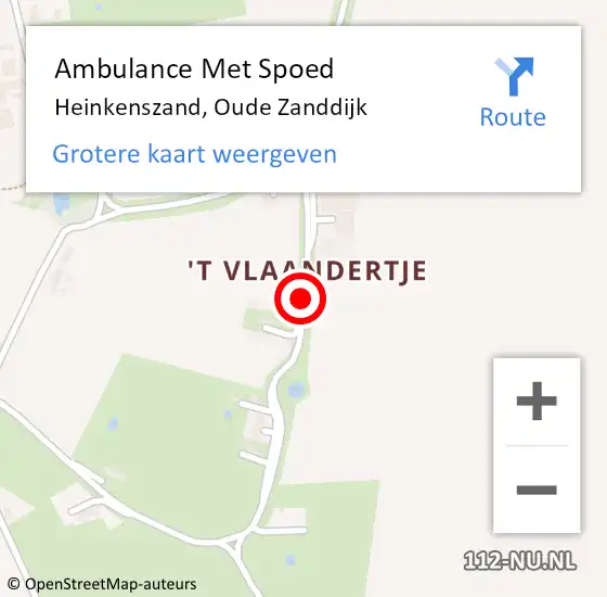 Locatie op kaart van de 112 melding: Ambulance Met Spoed Naar Heinkenszand, Oude Zanddijk op 2 december 2017 18:51