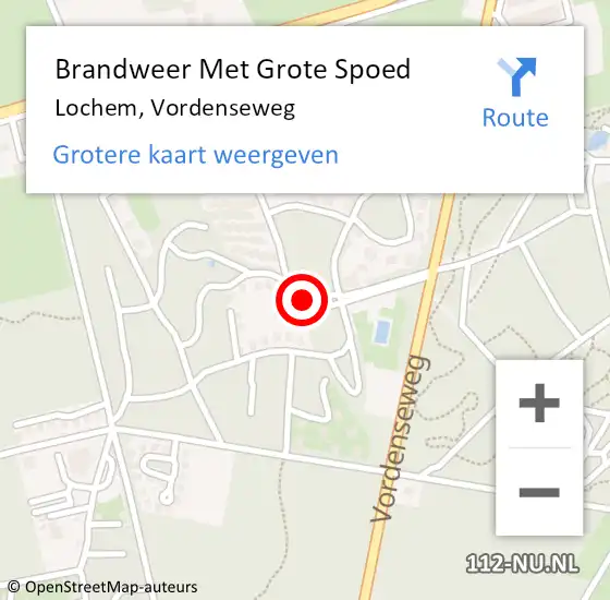 Locatie op kaart van de 112 melding: Brandweer Met Grote Spoed Naar Lochem, Vordenseweg op 2 december 2017 19:39