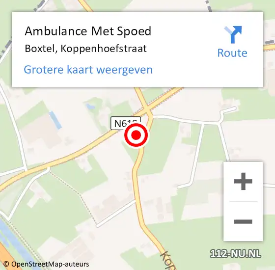 Locatie op kaart van de 112 melding: Ambulance Met Spoed Naar Boxtel, Koppenhoefstraat op 2 december 2017 20:52