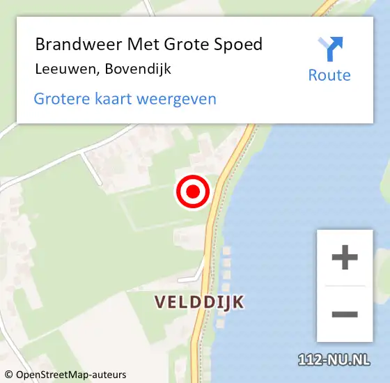 Locatie op kaart van de 112 melding: Brandweer Met Grote Spoed Naar Leeuwen, Bovendijk op 8 februari 2014 14:19