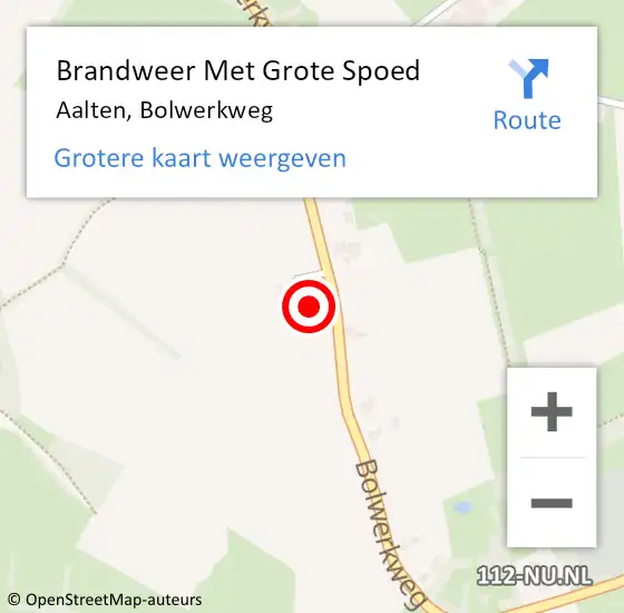 Locatie op kaart van de 112 melding: Brandweer Met Grote Spoed Naar Aalten, Bolwerkweg op 2 december 2017 21:39