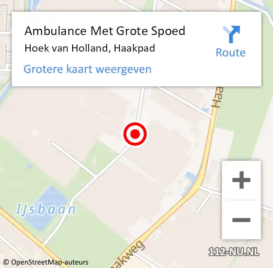 Locatie op kaart van de 112 melding: Ambulance Met Grote Spoed Naar Hoek van Holland, Haakpad op 3 december 2017 01:15