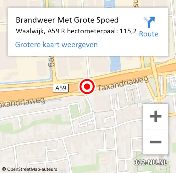 Locatie op kaart van de 112 melding: Brandweer Met Grote Spoed Naar Waalwijk, A59 R hectometerpaal: 117,9 op 3 december 2017 01:33