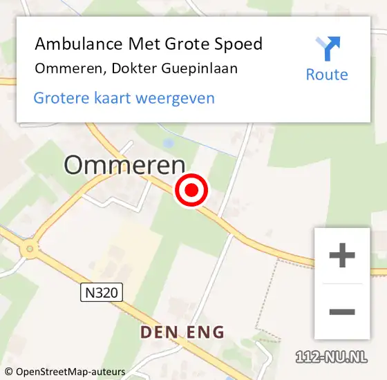 Locatie op kaart van de 112 melding: Ambulance Met Grote Spoed Naar Ommeren, Dokter Guepinlaan op 3 december 2017 01:50