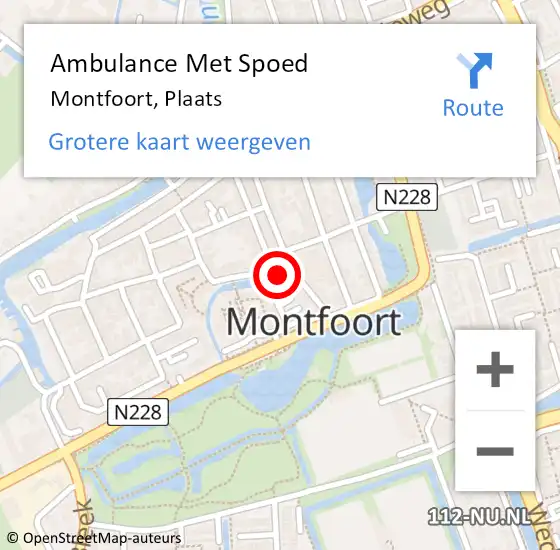 Locatie op kaart van de 112 melding: Ambulance Met Spoed Naar Montfoort, Plaats op 3 december 2017 03:23