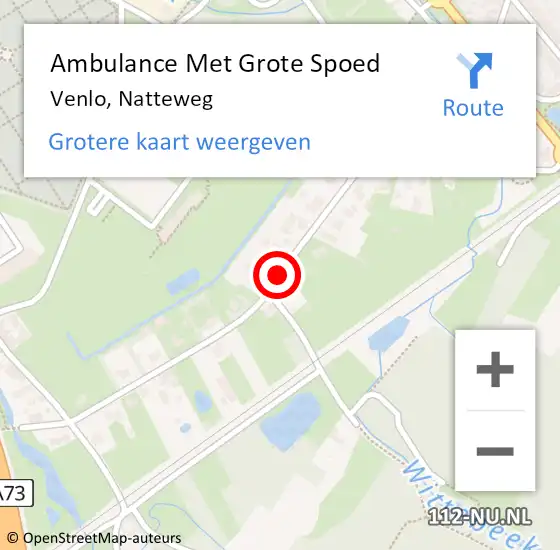 Locatie op kaart van de 112 melding: Ambulance Met Grote Spoed Naar Venlo, Natteweg op 3 december 2017 03:54