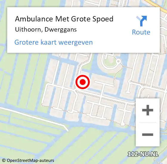Locatie op kaart van de 112 melding: Ambulance Met Grote Spoed Naar Uithoorn, Dwerggans op 3 december 2017 05:45