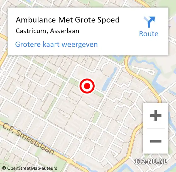 Locatie op kaart van de 112 melding: Ambulance Met Grote Spoed Naar Castricum, Asserlaan op 3 december 2017 06:05