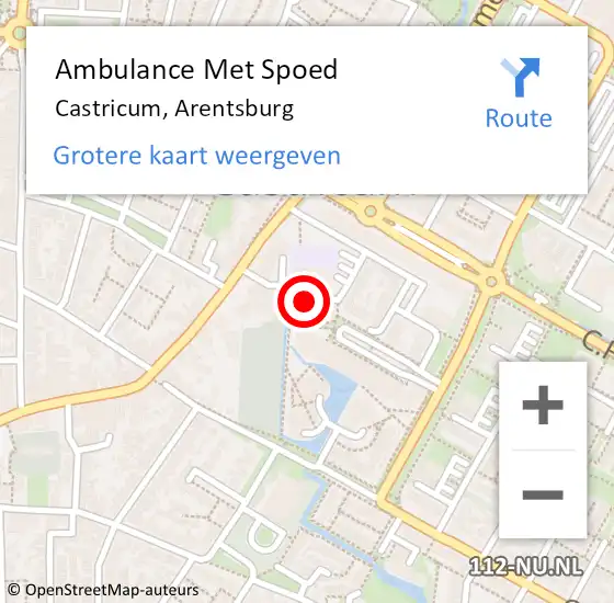 Locatie op kaart van de 112 melding: Ambulance Met Spoed Naar Castricum, Arentsburg op 3 december 2017 09:54