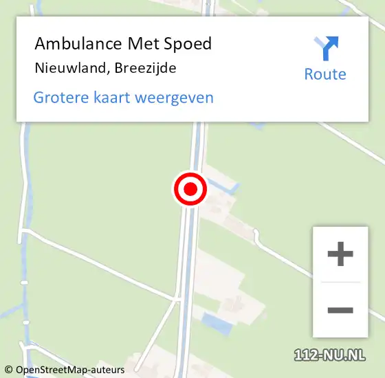 Locatie op kaart van de 112 melding: Ambulance Met Spoed Naar Nieuwland, Breezijde op 3 december 2017 10:04