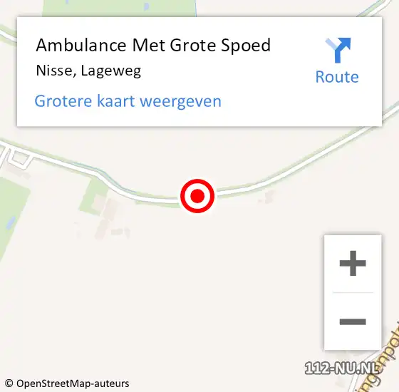 Locatie op kaart van de 112 melding: Ambulance Met Grote Spoed Naar Nisse, Lageweg op 3 december 2017 10:09