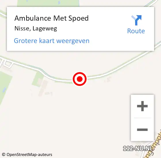 Locatie op kaart van de 112 melding: Ambulance Met Spoed Naar Nisse, Lageweg op 3 december 2017 10:12