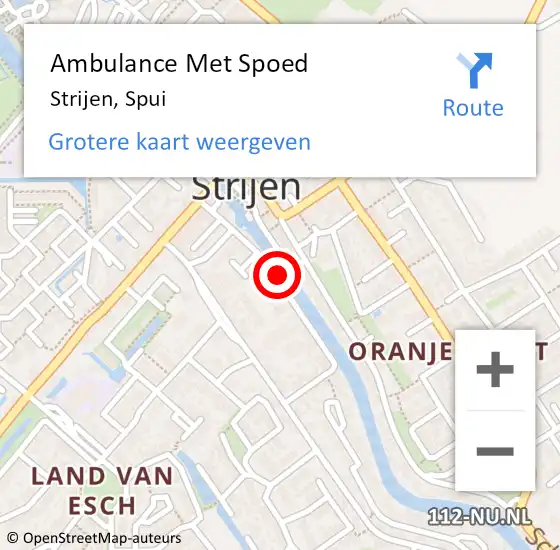 Locatie op kaart van de 112 melding: Ambulance Met Spoed Naar Strijen, Spui op 3 december 2017 10:35