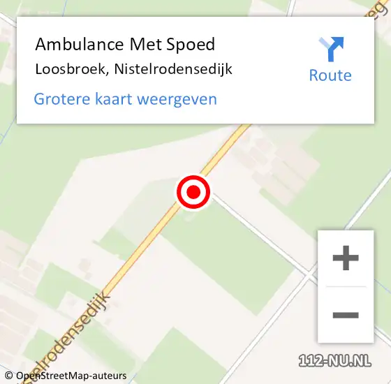 Locatie op kaart van de 112 melding: Ambulance Met Spoed Naar Loosbroek, Nistelrodensedijk op 8 februari 2014 15:04