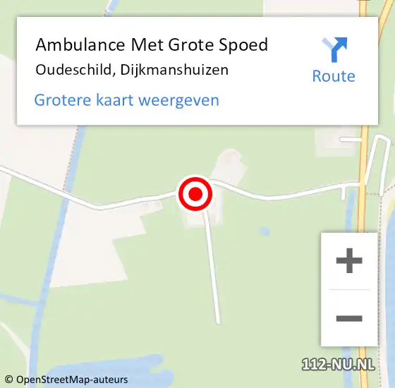 Locatie op kaart van de 112 melding: Ambulance Met Grote Spoed Naar Oudeschild, Dijkmanshuizen op 3 december 2017 11:53