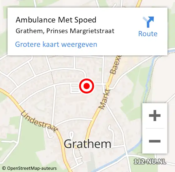 Locatie op kaart van de 112 melding: Ambulance Met Spoed Naar Grathem, Prinses Margrietstraat op 3 december 2017 12:14